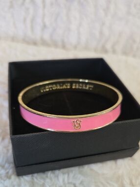 Victoria's Secret Pink Enamel Logo Bangle Bracelet